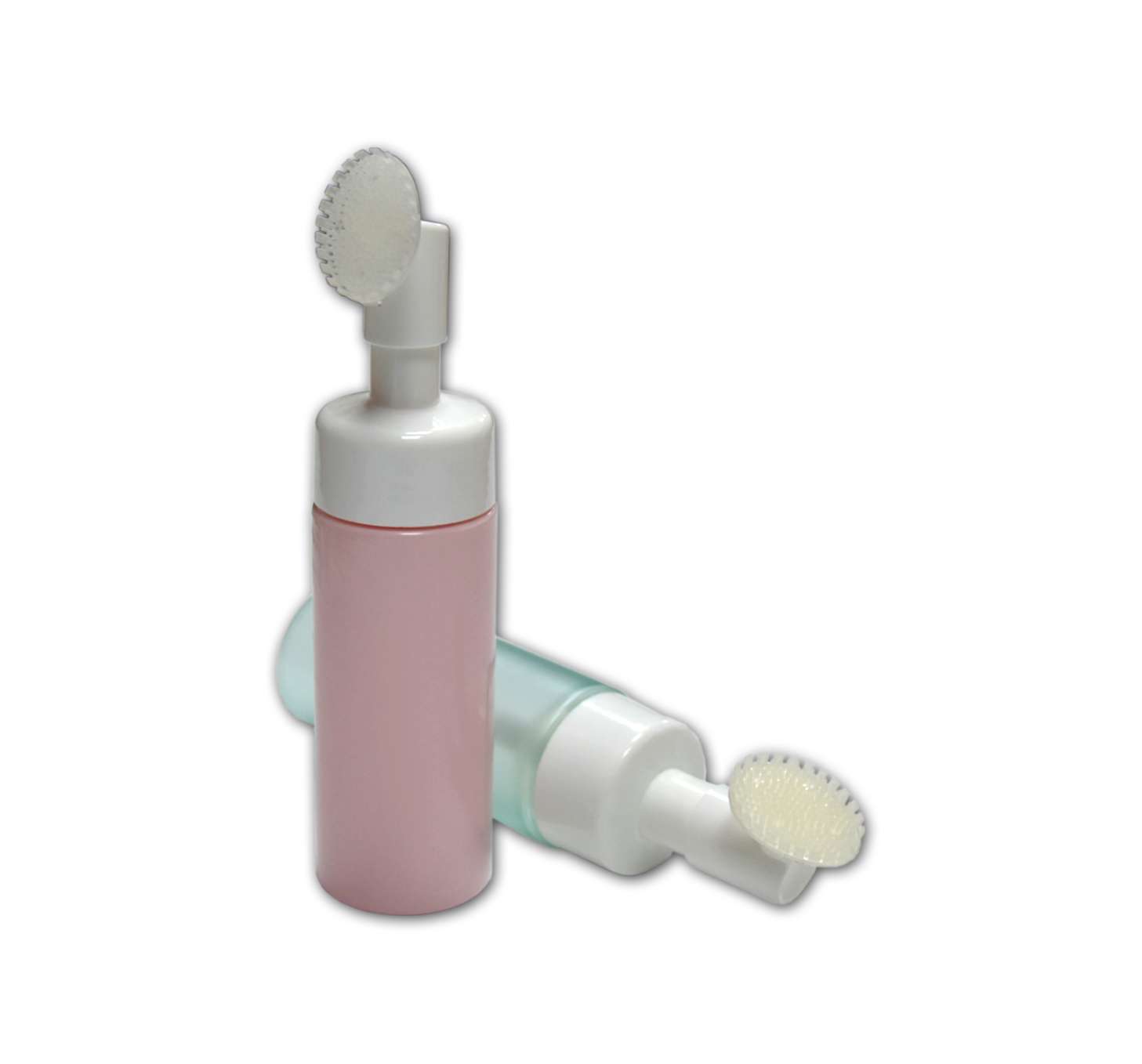 Wholesale Private Label 170ml Facial Cleanser Foam Pump Plastic Bottle with Silicone Brush Head