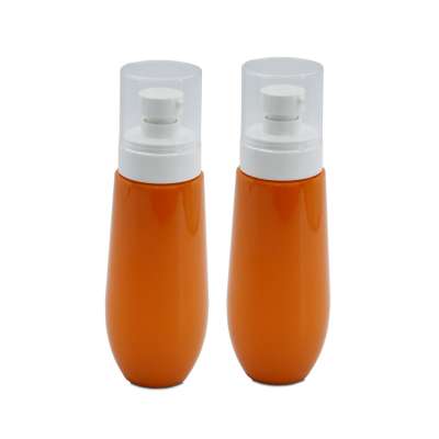 Orange 200ml PET Lotion Bottle Face Cleanser Sunscreen Packaging Bottle Plastic medical alcohol bottle